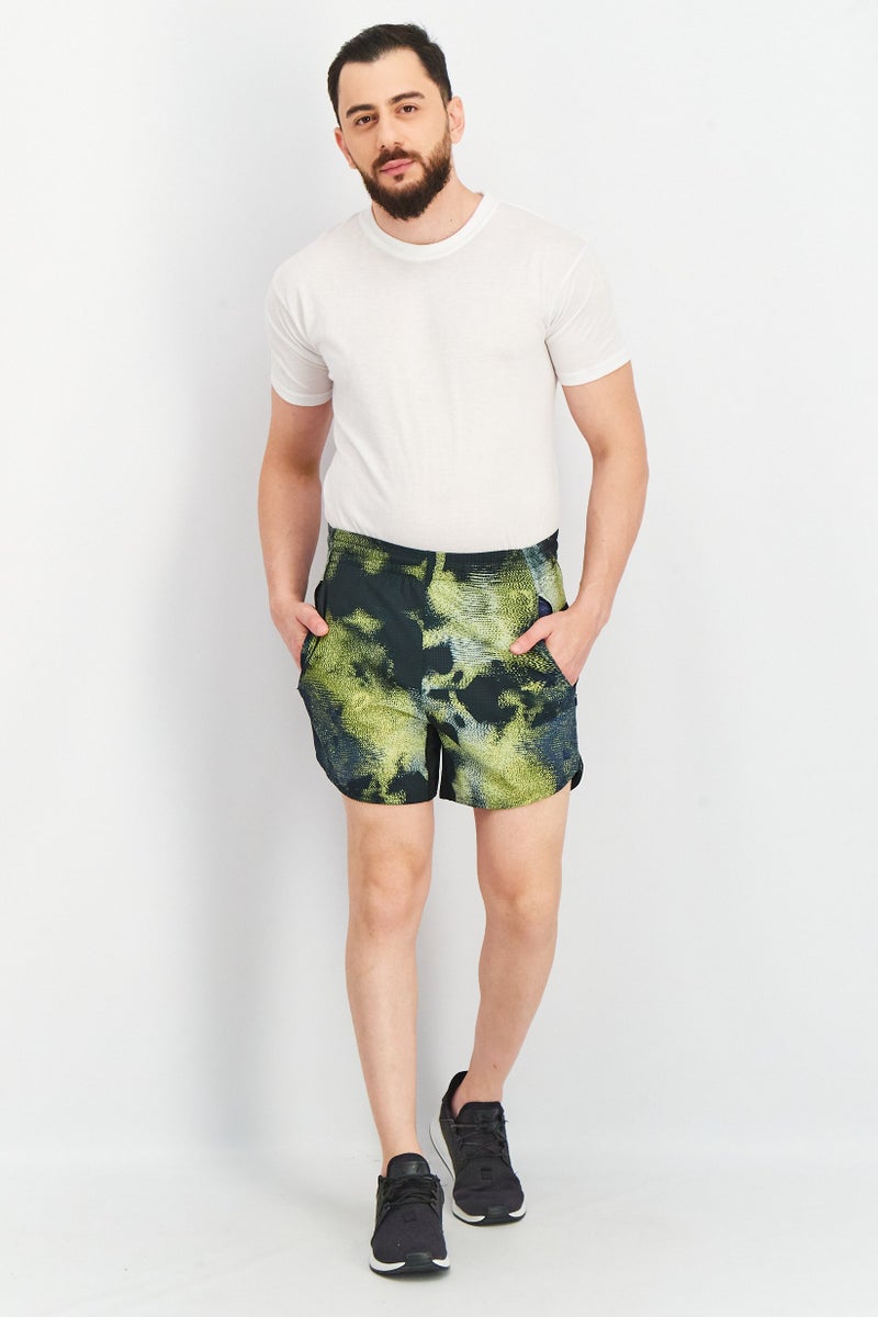 Adidas Men Sportswear Fit Drawstring 5 Training Shorts, Green Combo - Image 4